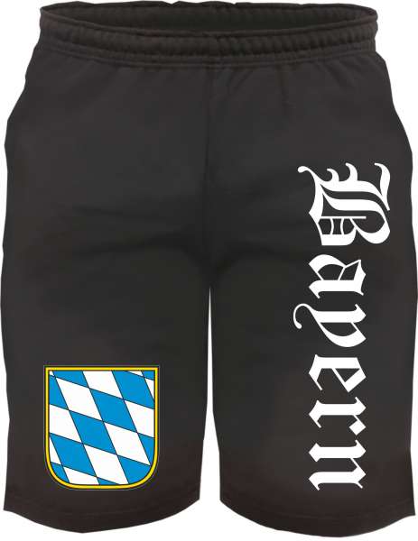 Bayern Sweatshorts - Altdeutsch bedruckt - Kurze Hose Shorts Wappen