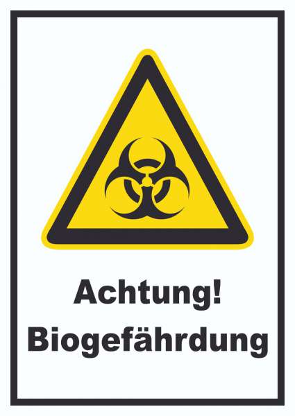 Achtung Biogefährdung Schild
