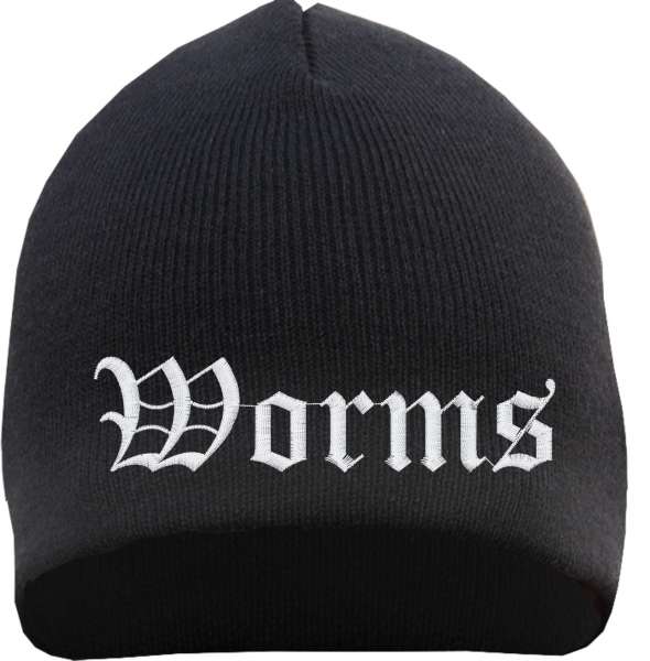 Worms Beanie Mütze - Altdeutsch - Bestickt - Strickmütze Wintermütze