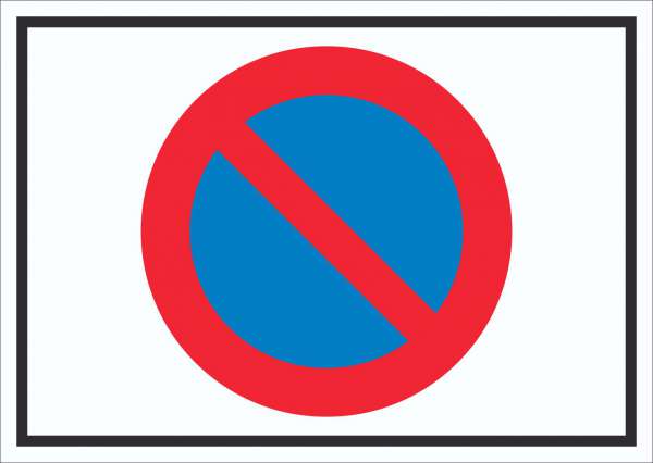 Eingeschränktes Haltverbot Symbol Schild