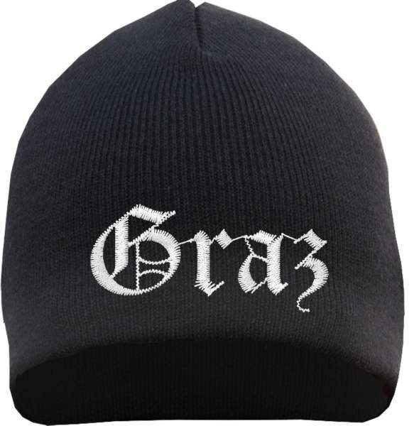 Graz Beanie Mütze - Altdeutsch - Bestickt - Strickmütze Wintermütze