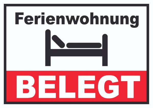 Ferienwohnung BELEGT Schild