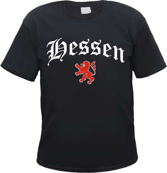 Hessen Herren T-Shirt - Altdeutsch mit Wappen - Tee Shirt