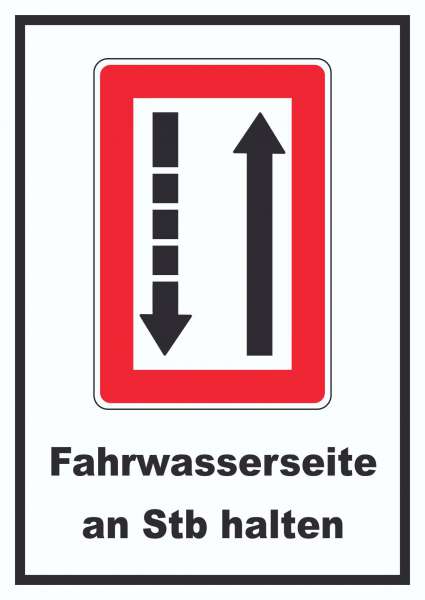 Fahrwasserseite an Steuerbordbord halten Symbol und Text