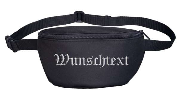 Bauchtasche mit Wunschtext - Altdeutsch - bestickt - Gürteltasche Hipbag