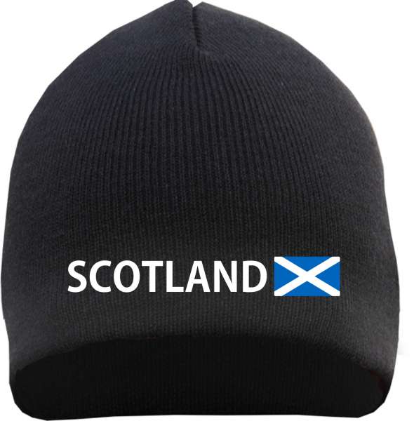Scotland Beanie Mütze - Bestickt - Strickmütze Wintermütze