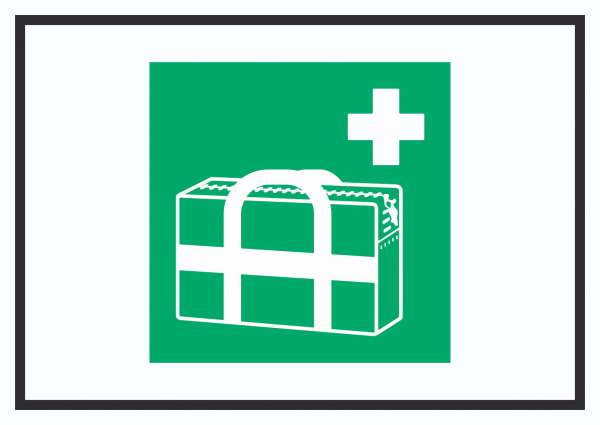 Medizinischer Notfallkoffer Symbol Schild