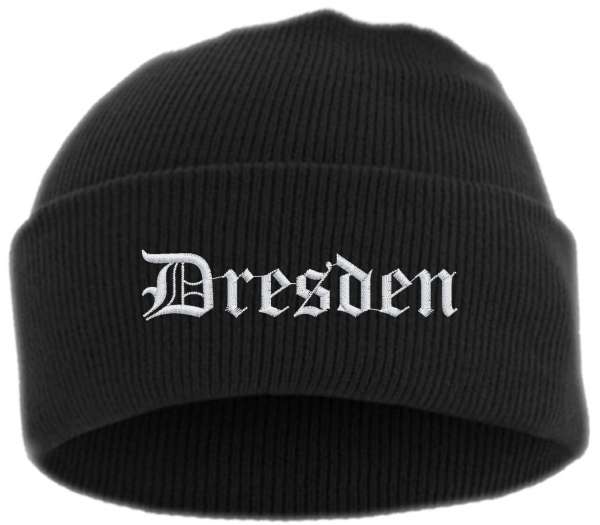 Dresden Umschlagmütze - Altdeutsch - Bestickt - Mütze mit breitem Umschlag
