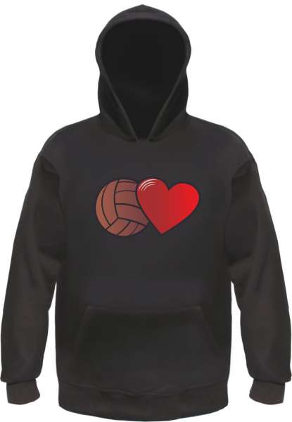 Fussball und Herz Hoodie Kapuzensweatshirt