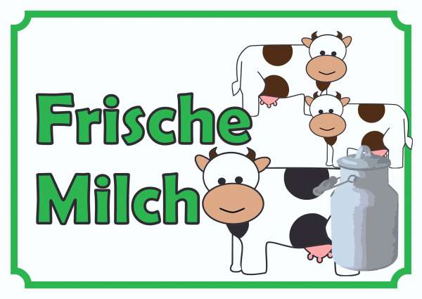 Verkaufsschild Schild Frische Milch