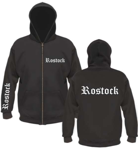Rostock Kapuzenjacke - Altdeutsch bedruckt - Sweatjacke Hoodie Jacke