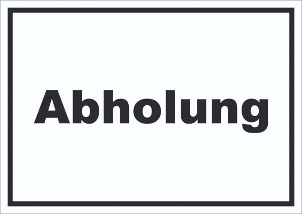 Abholung Schild mit Text Post waagerecht