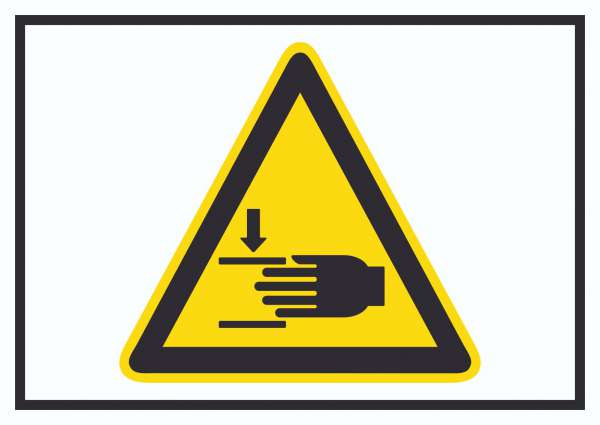 Achtung Handverletzungen Symbol Schild