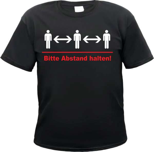 Bitte Abstand halten! Herren T-Shirt - Soziale Distanz Kontaktverbot Tee Shirt