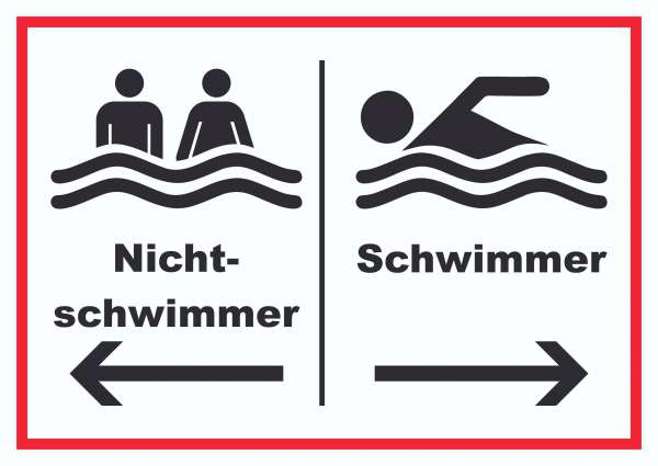 Nichtschwimmer Schwimmer Schild