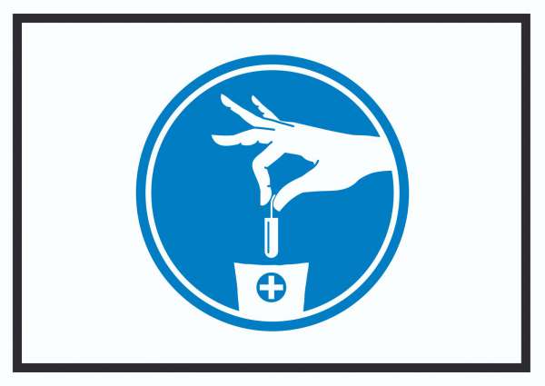 Schild Tampons Binden Hygienebeutel Symbol