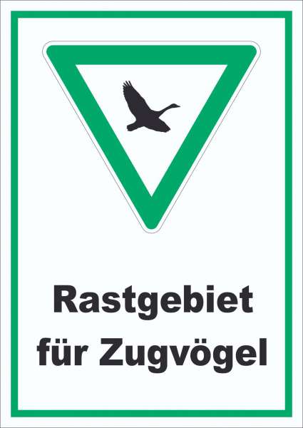 Rastgebiet für Zugvögel Schild