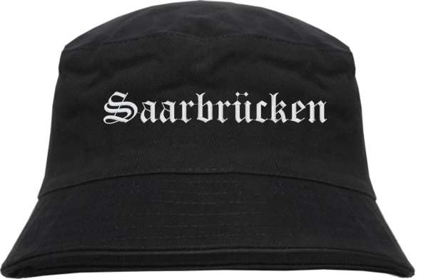 Saarbrücken Fischerhut - Altdeutsch - bestickt - Bucket Hat Anglerhut Hut Anglerhut Hut